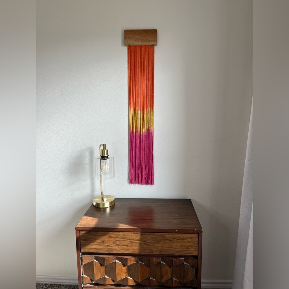 SUNSET VALLEY II - Boho Modern Macrame Wall Hanging| Orange,Yellow & Pink